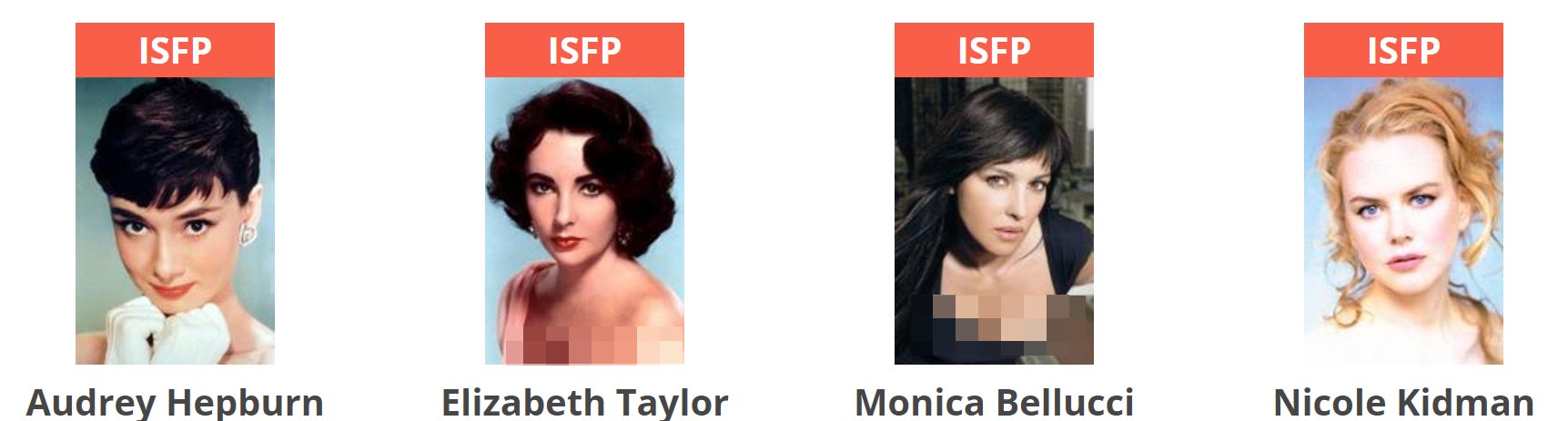 بازیگران خانم با تیپ شخصیتی ISFP