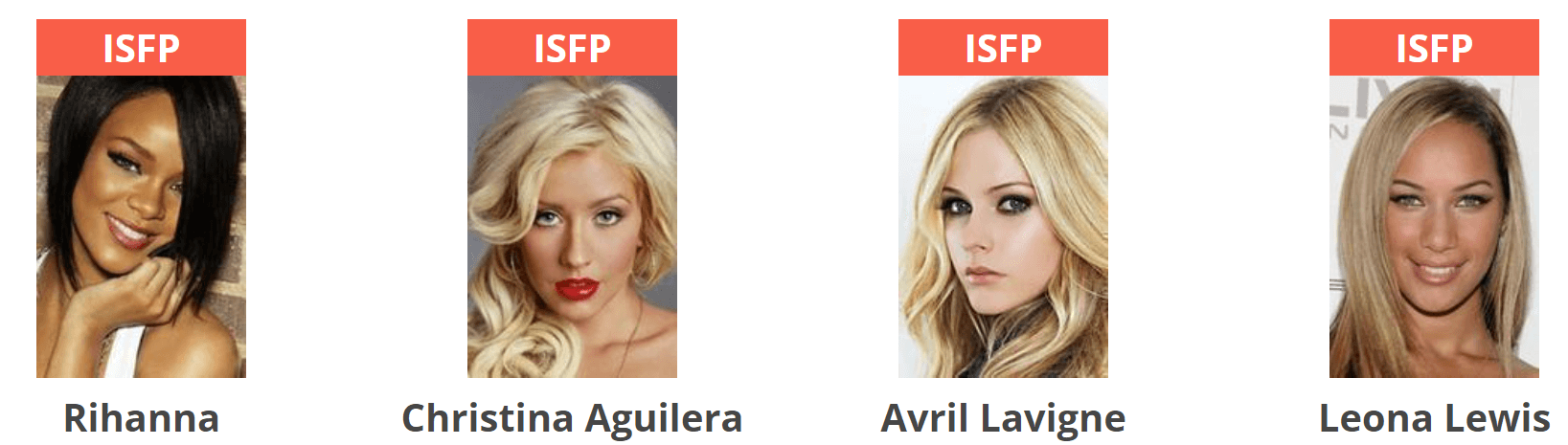 خوانندگان خانم با تیپ شخصیتی ISFP